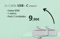 Oferta de 2x Cable USB-C  por 9,9€ en Ecomputer