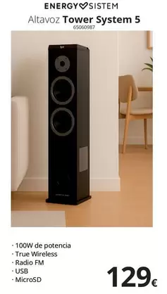 Oferta de Energy Sistem - Altavoz Tower System 5 por 129€ en Ecomputer