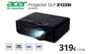 Oferta de Acer - Proyector Dlp X12281 por 319€ en Ecomputer