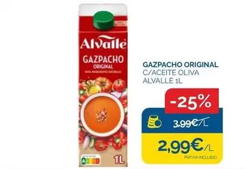 Oferta de Alvalle - Gazpacho Original C/aceite Oliva por 2,99€ en Supermercados La Despensa