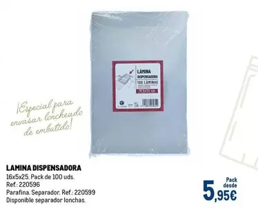 Oferta de Lamina Dispensadora por 5,95€ en Makro