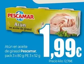 Oferta de Pescamar - Atún En Aceite De Girasol por 1,99€ en Unide Supermercados