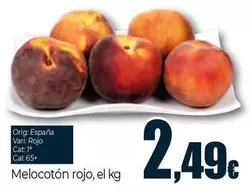 Oferta de Melocoton Rojo por 2,49€ en Unide Supermercados