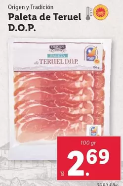 Oferta de Origen Y Tradicion - Paleta De Teruel D.O.P. por 2,69€ en Lidl