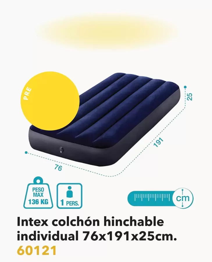Oferta de Intex - Colchón Hinchable Individual en Tiendas MGI