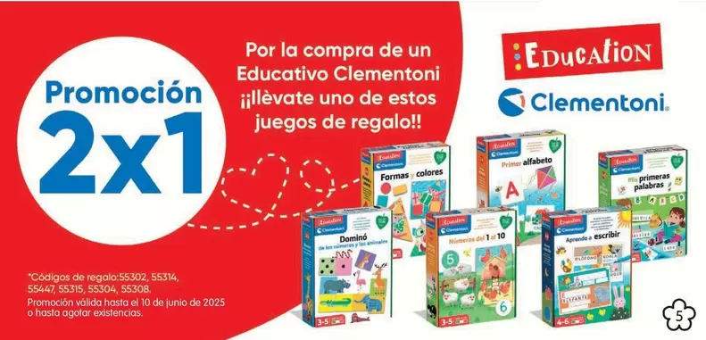 Oferta de Clementoni - Por La Compra De Un Educativo Ilvalevate Uno De Estos Juegos De Regalol en Toy Planet
