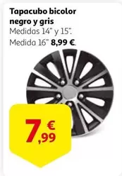 Oferta de Tapacubo Bicolor Negro Y Gris por 7,99€ en Alcampo