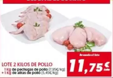 Oferta de Lote 2 Kilos De Pollo por 11,75€ en Hiper Usera