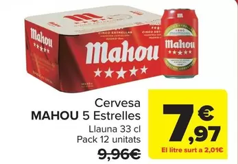 Oferta de Mahou - Cervesa 5 Estrelles por 7,97€ en Carrefour Market