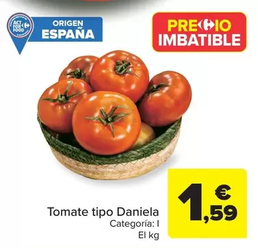 Oferta de Origen - Tomate tipo daniela por 1,59€ en Carrefour Market