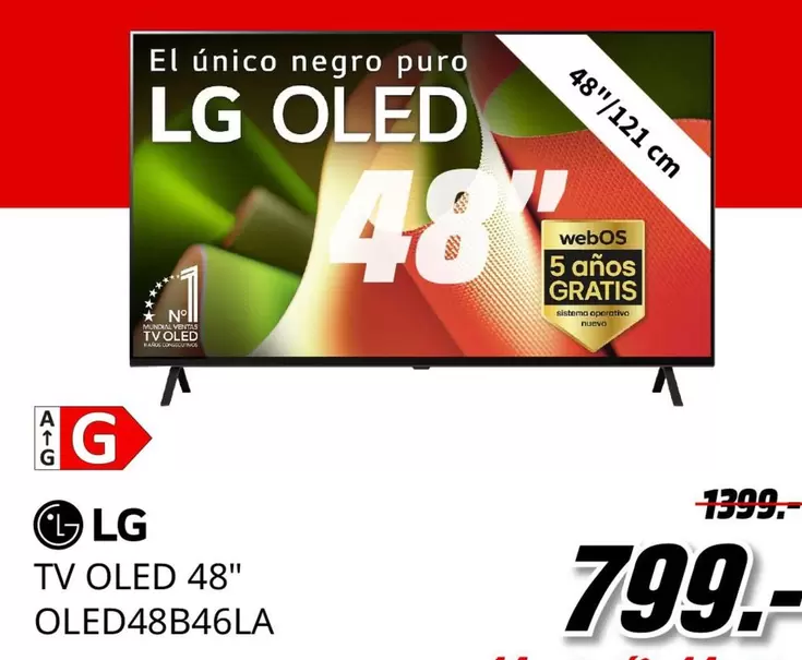 Oferta de LG - T Oled 48" OLED48B46LA por 799€ en MediaMarkt