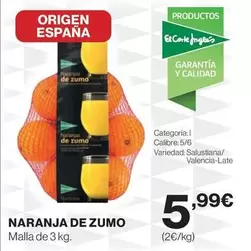 Oferta de Origen - Naranja De Zumo por 5,99€ en Hipercor