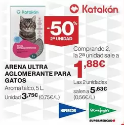 Oferta de Katakan - Arena Ultra Aglomerante Para Gatos por 3,75€ en Hipercor
