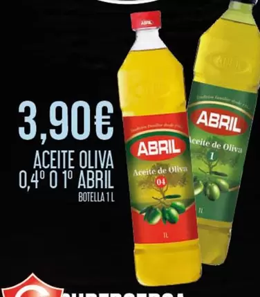 Oferta de Abril - Aceite Oliva 0,4° 0 1° por 3,9€ en Claudio