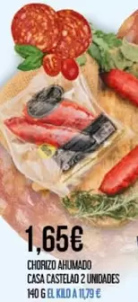 Oferta de Casa Castelao - Chorizo Ahumado por 1,65€ en Claudio