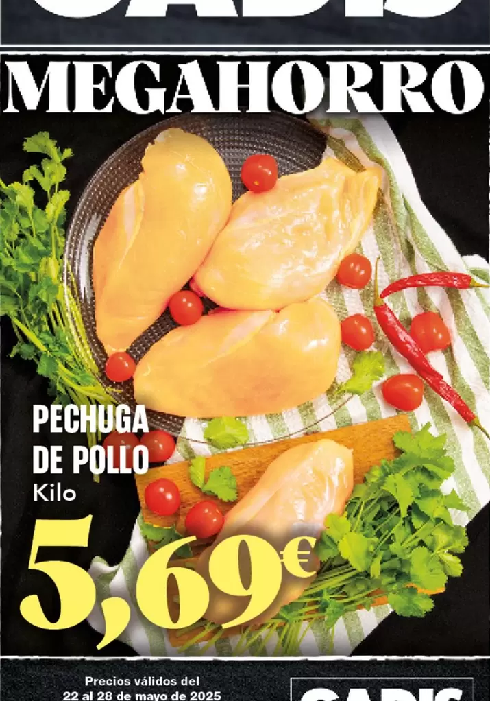 Oferta de Pechuga De Pollo por 5,69€ en Gadis
