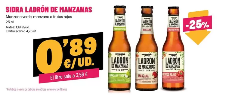 Oferta de Ladrón de Manzanas - Sidra por 0,89€ en Ahorramas