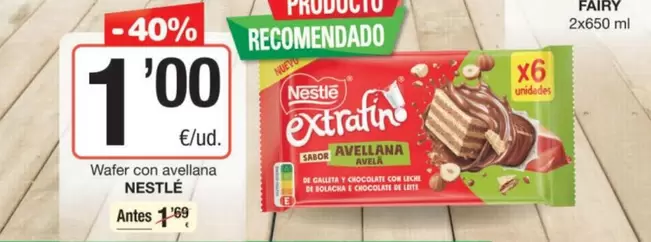 Oferta de Fairy - Wafer Con Avellana por 1€ en SPAR Fragadis