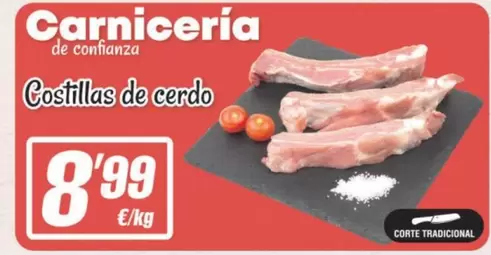 Oferta de Costillas De Cerdo por 8,99€ en SPAR Fragadis