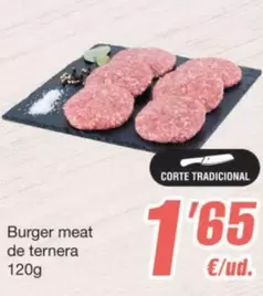 Oferta de Burger Meat De Ternera 120g por 1,65€ en SPAR Fragadis