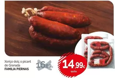 Oferta de Xoriço Dolç O Picant De Granada por 16,89€ en Condis