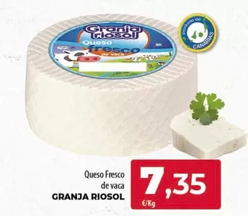 Oferta de Granja Riosol - Queso Fresco De Vaca por 7,35€ en Spar Tenerife