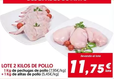 Oferta de Lote 2 Kilos De Pollo por 11,75€ en Hiper Usera