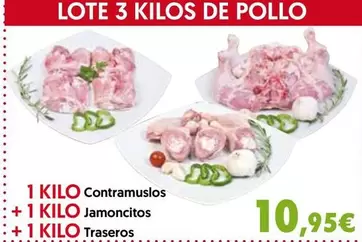Oferta de Contramuslos + 1 Kilo Jamoncitos + 1 Kilo Traseros por 10,95€ en Hiper Usera