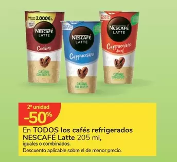Oferta de Nescafé - En Todos Los Cafes Refrigerados Latte 205 Ml en Carrefour Express