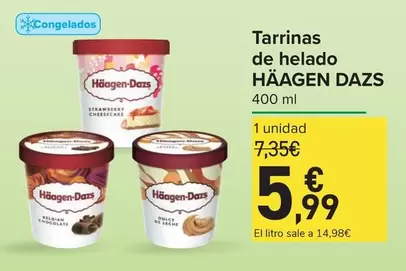Oferta de Häagen Dazs - Tarrinas De Helado por 5,99€ en Carrefour Express