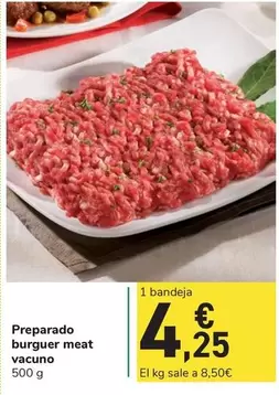 Oferta de Preparado Burguer Meat Vacuno por 4,25€ en Carrefour Express